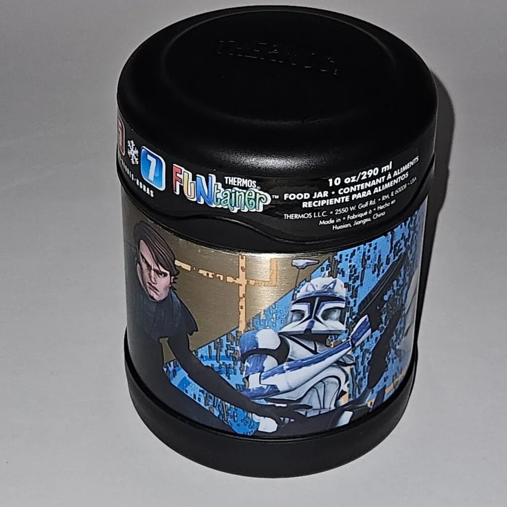 Thermos Funtainer Star Wars Clone Wars Food Storage Hot Cold 10 oz Anakin Yoda